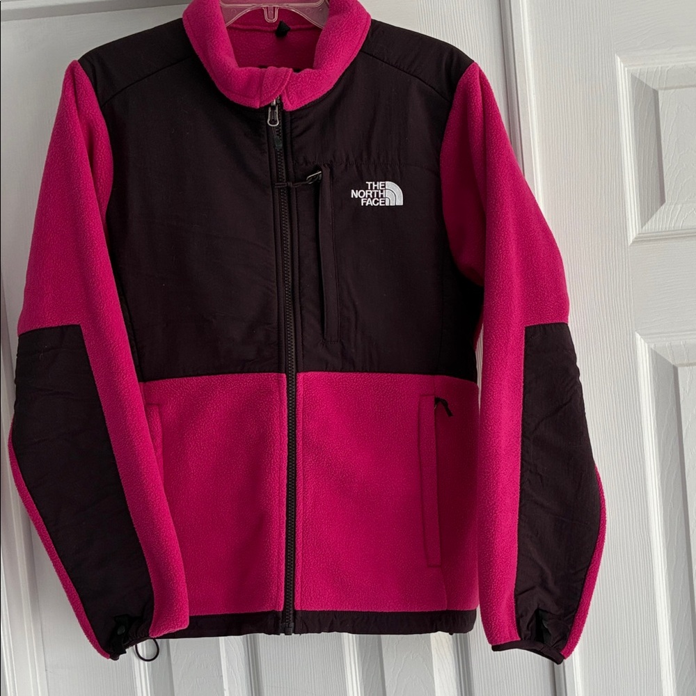 Vintage The North Face Women's Denali Pink and Brown Fleece Jacket